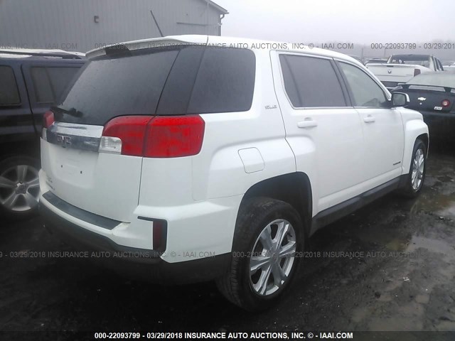 2GKALMEK0H6350197 - 2017 GMC TERRAIN SLE WHITE photo 4