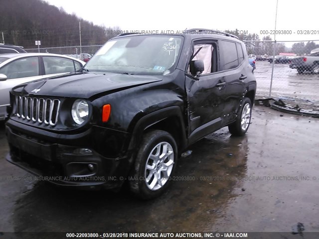 ZACCJBBB3HPG01767 - 2017 JEEP RENEGADE LATITUDE BLACK photo 2