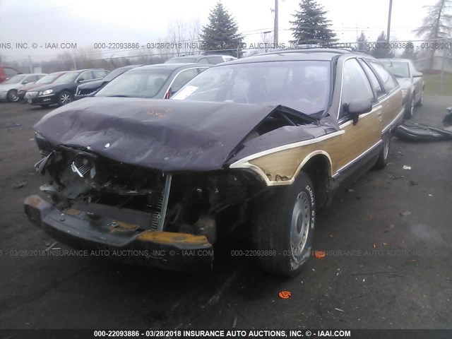 1G4BR82P6RR430739 - 1994 BUICK ROADMASTER ESTATE MAROON photo 2