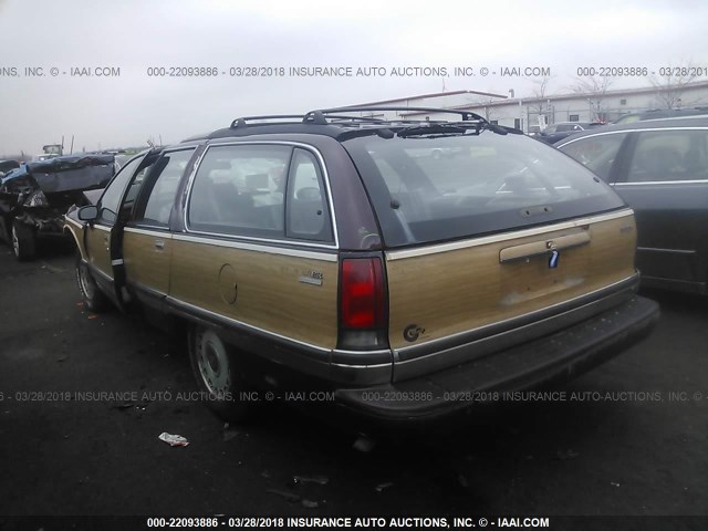 1G4BR82P6RR430739 - 1994 BUICK ROADMASTER ESTATE MAROON photo 3