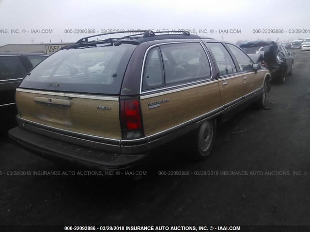 1G4BR82P6RR430739 - 1994 BUICK ROADMASTER ESTATE MAROON photo 4