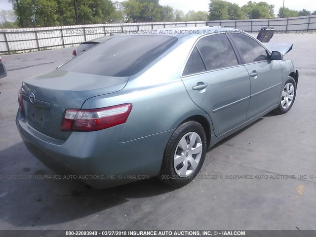4T1BE46K17U527411 - 2007 TOYOTA CAMRY NEW GENERAT CE/LE/XLE/SE GREEN photo 4