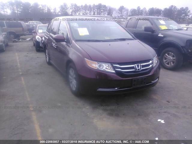 5FNRL5H62HB021160 - 2017 HONDA ODYSSEY EXL მუქწითელი ფოტო 1