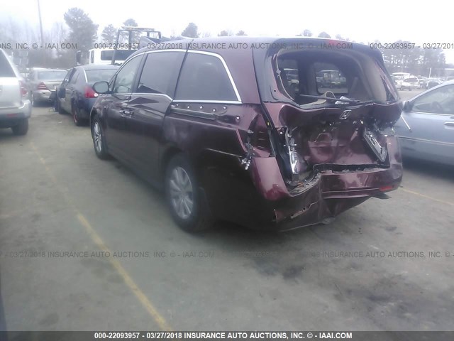 5FNRL5H62HB021160 - 2017 HONDA ODYSSEY EXL მუქწითელი ფოტო 3