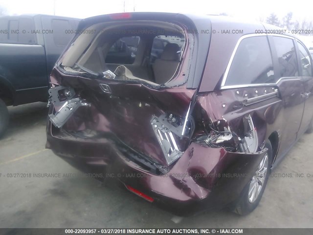 5FNRL5H62HB021160 - 2017 HONDA ODYSSEY EXL MAROON photo 6