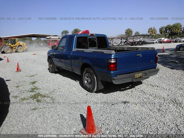 1FTYR14U01TA61456 - 2001 FORD RANGER SUPER CAB BLUE photo 3