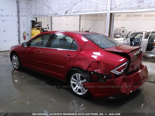 3FAHP02138R240617 - 2008 FORD FUSION SEL RED photo 3