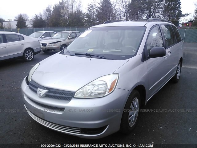 5TDZA23C65S226795 - 2005 TOYOTA SIENNA CE/LE SILVER photo 2