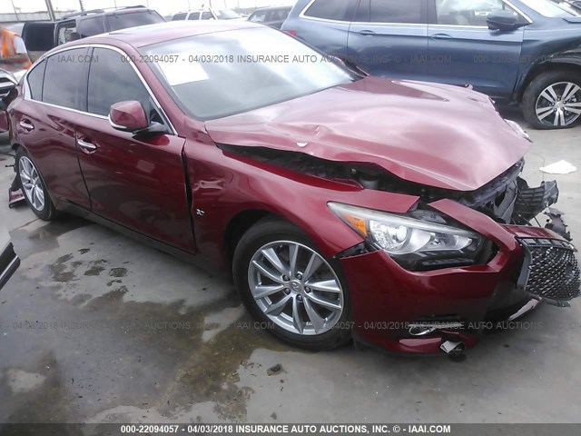 JN1BV7AP2EM678234 - 2014 INFINITI Q50 PREMIUM/SPORT MAROON photo 1