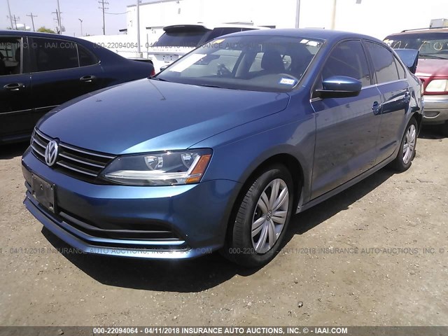 3VW2B7AJ9HM213148 - 2017 VOLKSWAGEN JETTA S 蓝色 照片 2