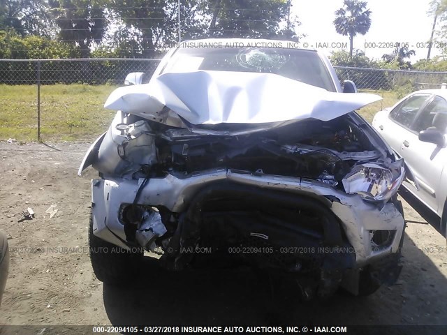 5TFLU4EN0DX054568 - 2013 TOYOTA TACOMA DOUBLE CAB ვერცხლისფერი ფოტო 6