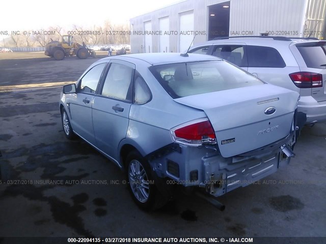 1FAHP35N98W272274 - 2008 FORD FOCUS SE/SEL/SES Light Blue photo 3