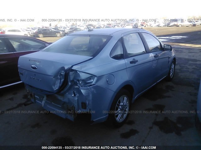 1FAHP35N98W272274 - 2008 FORD FOCUS SE/SEL/SES Light Blue photo 4