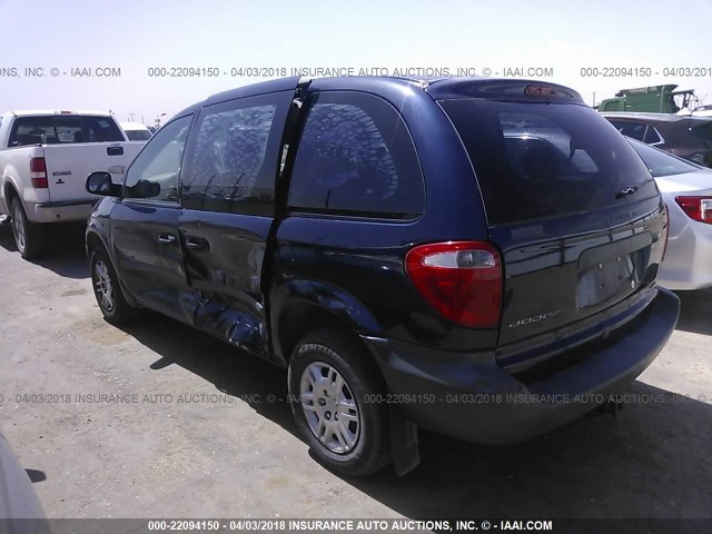 1D4GP25B05B406486 - 2005 DODGE CARAVAN SE BLUE photo 3