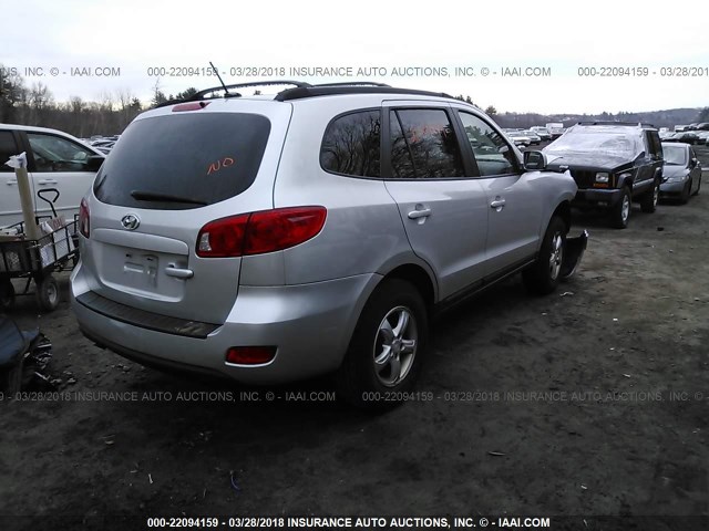 5NMSG73D08H193953 - 2008 HYUNDAI SANTA FE GLS SILVER photo 4