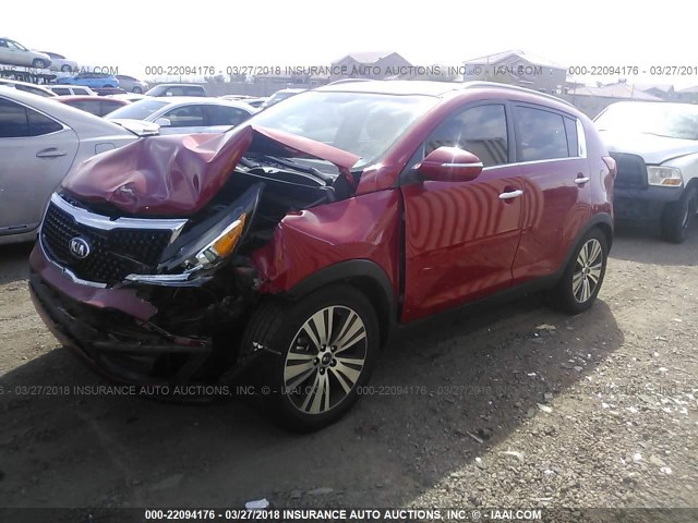 KNDPC3AC2F7743159 - 2015 KIA SPORTAGE EX RED photo 2