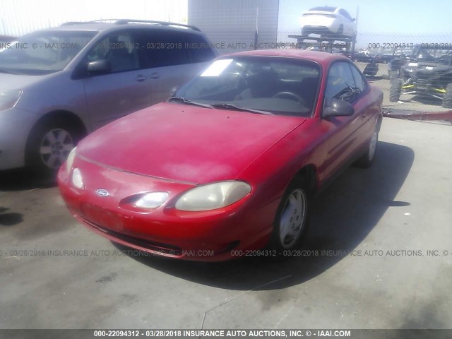 3FAKP1134YR214333 - 2000 FORD ESCORT ZX2 RED photo 2