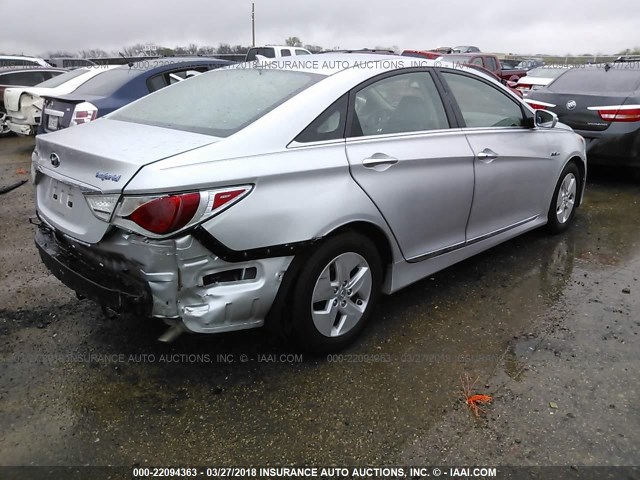 KMHEC4A48CA025843 - 2012 HYUNDAI SONATA HYBRID SILVER photo 4