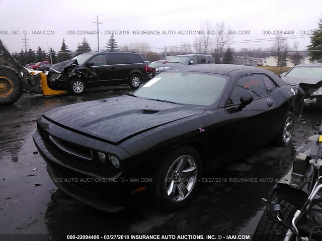 2C3CDYAG3CH121329 - 2012 DODGE CHALLENGER SXT BLACK photo 2