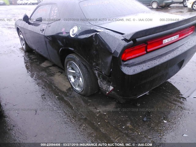 2C3CDYAG3CH121329 - 2012 DODGE CHALLENGER SXT BLACK photo 6