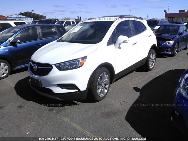 KL4CJASB8HB202559 - 2017 BUICK ENCORE PREFERRED WHITE photo 2