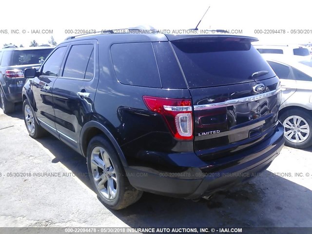 1FMHK8F85BGA01336 - 2011 FORD EXPLORER LIMITED 黑色 照片 3