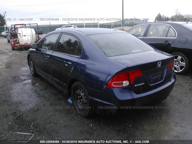 1HGFA155X6L082104 - 2006 HONDA CIVIC LX BLUE photo 3