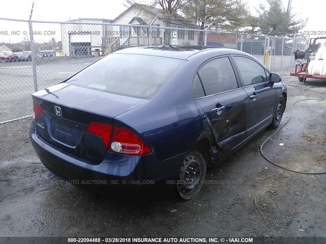 1HGFA155X6L082104 - 2006 HONDA CIVIC LX BLUE photo 4