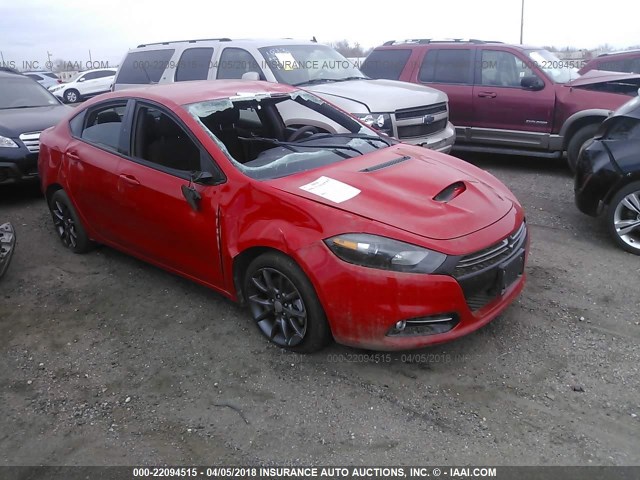 1C3CDFGB2GD820065 - 2016 DODGE DART GT SPORT RED photo 1