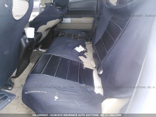 5TFRV541X7X020671 - 2007 TOYOTA TUNDRA DOUBLE CAB SR5 WHITE photo 8