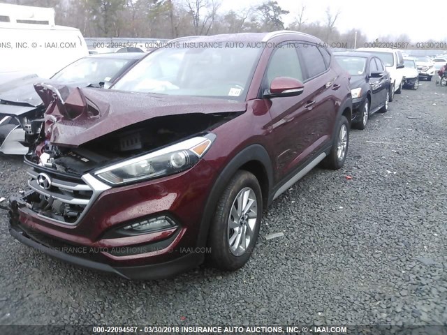 KM8J33A44HU449812 - 2017 HYUNDAI TUCSON LIMITED/SPORT AND ECO/SE RED photo 2