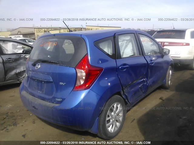 3N1CE2CP8FL448150 - 2015 NISSAN VERSA NOTE S/S PLUS/SV/SL/SR BLUE photo 4