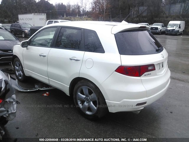 5J8TB18578A016619 - 2008 ACURA RDX TECHNOLOGY WHITE photo 3