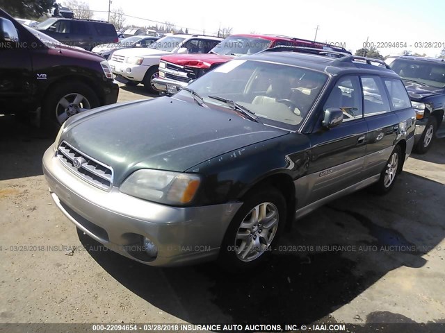 4S3BH686817635778 - 2001 SUBARU LEGACY OUTBACK LIMITED GREEN photo 2