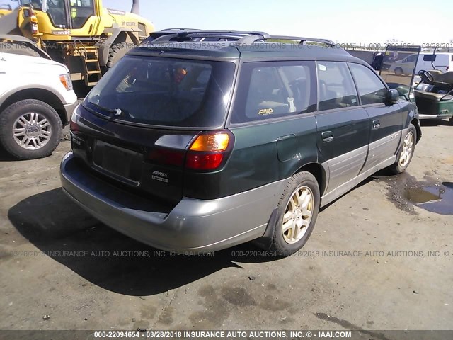 4S3BH686817635778 - 2001 SUBARU LEGACY OUTBACK LIMITED GREEN photo 4