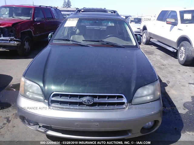 4S3BH686817635778 - 2001 SUBARU LEGACY OUTBACK LIMITED GREEN photo 6