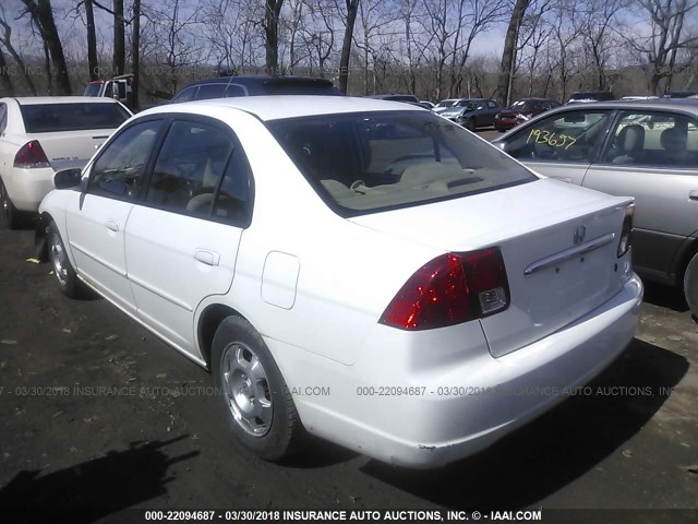 JHMES96683S021833 - 2003 HONDA CIVIC HYBRID WHITE photo 3