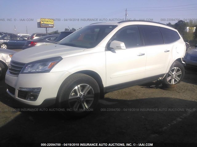 1GNKRHKD9GJ289517 - 2016 CHEVROLET TRAVERSE LT WHITE photo 2