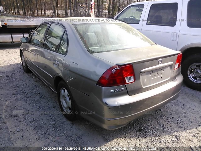 JHMES96654S008684 - 2004 HONDA CIVIC HYBRID SILVER photo 3