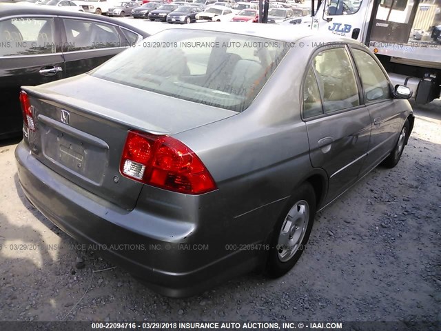 JHMES96654S008684 - 2004 HONDA CIVIC HYBRID SILVER photo 4