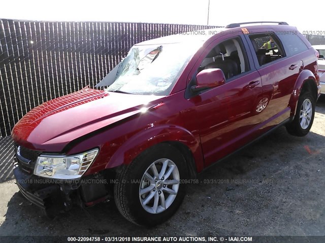 3C4PDCBG7ET250683 - 2014 DODGE JOURNEY SXT RED photo 2
