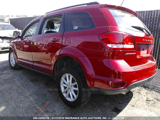 3C4PDCBG7ET250683 - 2014 DODGE JOURNEY SXT RED photo 3