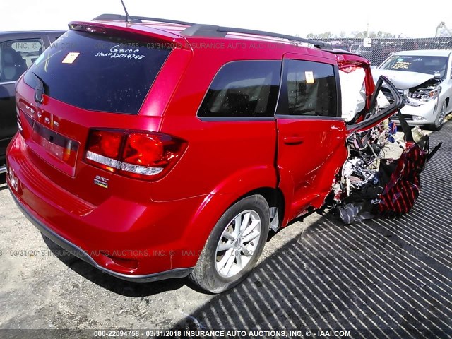 3C4PDCBG7ET250683 - 2014 DODGE JOURNEY SXT RED photo 4