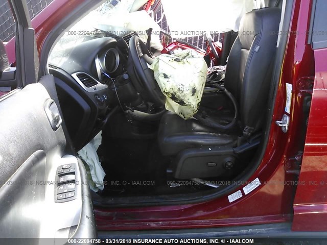3C4PDCBG7ET250683 - 2014 DODGE JOURNEY SXT RED photo 5