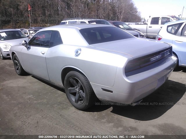 2C3CDYAG4CH196119 - 2012 DODGE CHALLENGER SXT SILVER photo 3