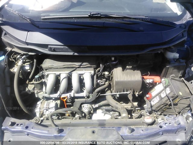 JHMGE8H52BC003982 - 2011 HONDA FIT SPORT BLUE photo 10