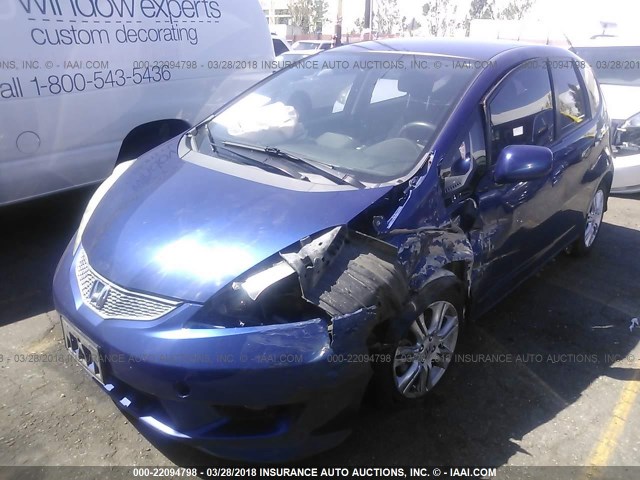 JHMGE8H52BC003982 - 2011 HONDA FIT SPORT BLUE photo 2