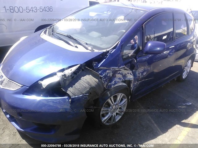 JHMGE8H52BC003982 - 2011 HONDA FIT SPORT BLUE photo 6