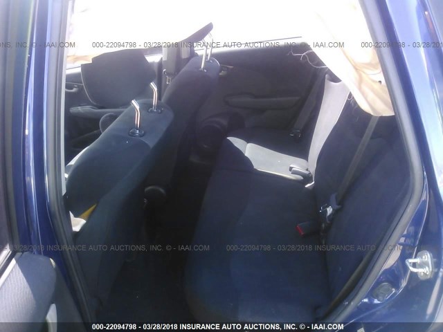 JHMGE8H52BC003982 - 2011 HONDA FIT SPORT BLUE photo 8