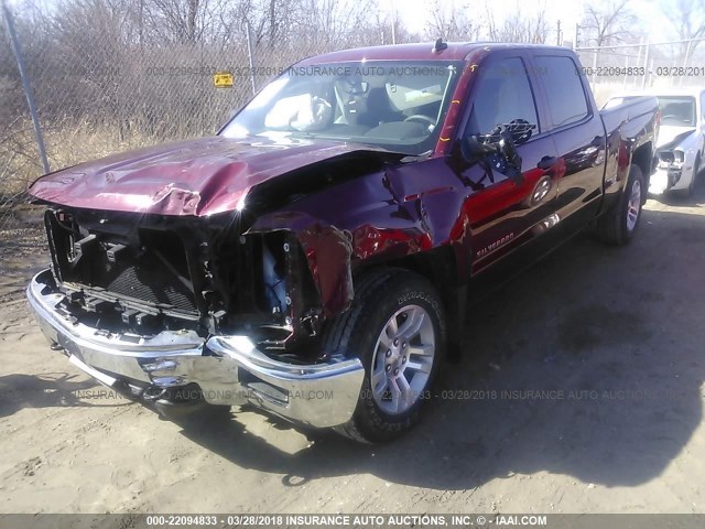 3GCUKRECXEG313949 - 2014 CHEVROLET SILVERADO K1500 LT RED photo 2